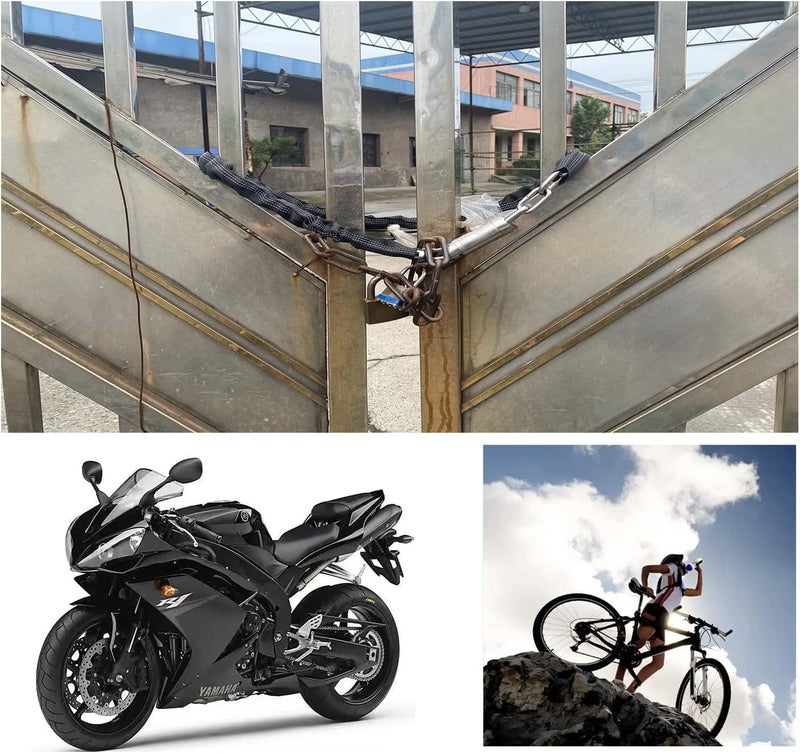 FIGODE Stainless Steel Chain Lock with 4 Same Keys, Rustproof Lock and Chain, Marine Grade Lock for Bike, Moto, Scooter, Boat, Truck and Door. Anti-Theft – 110 CM Long Chain - Image 5